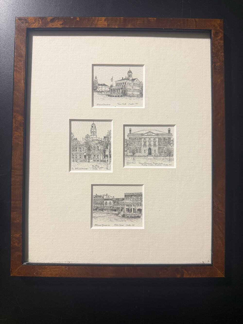Signed Mini Sketches by C. Reinoud Brandt Local NH Artist of Exeter, N.H